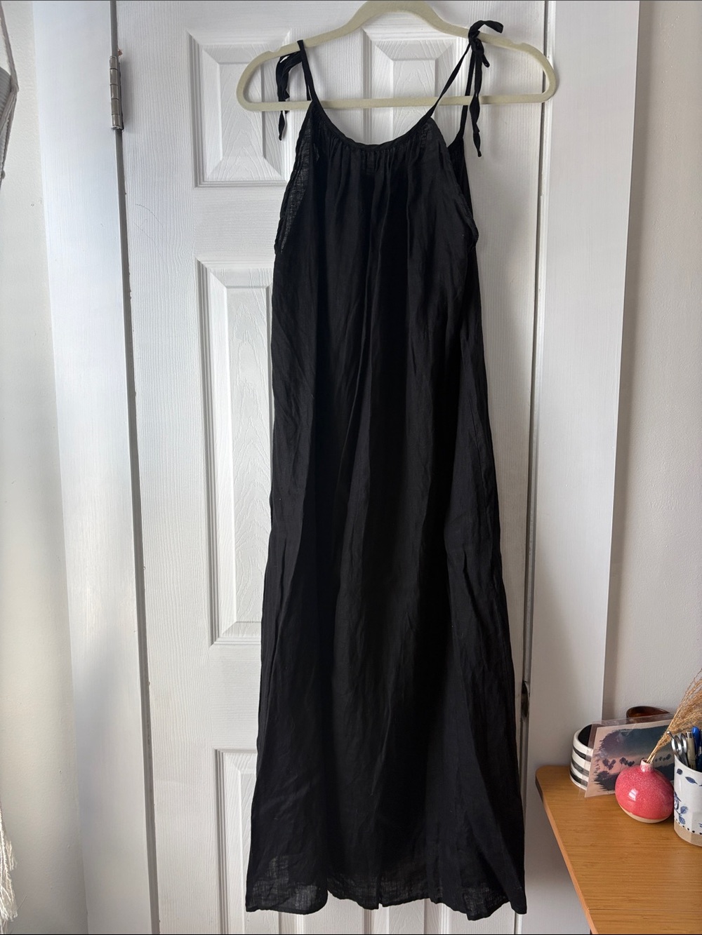 OZMA Black Tie-Shoulder dress